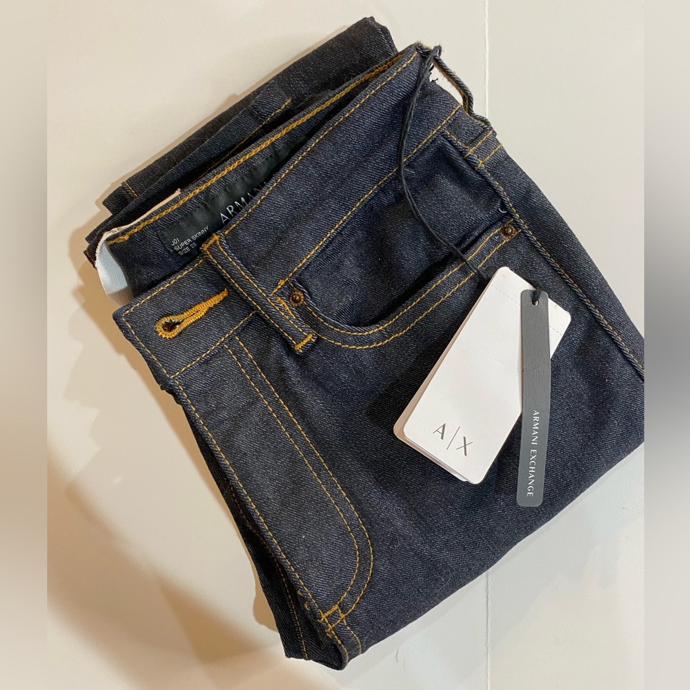 Armani Exchange Super Skinny Mid Rise Jeans Size 25 Rinse Wash J01